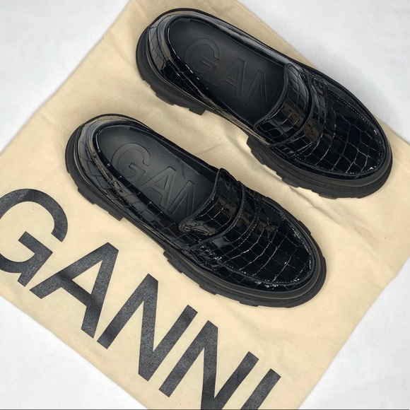 Ganni Belly Croc Loafers 